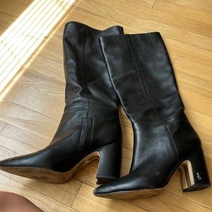 Sam Edelman black leather knee high boots